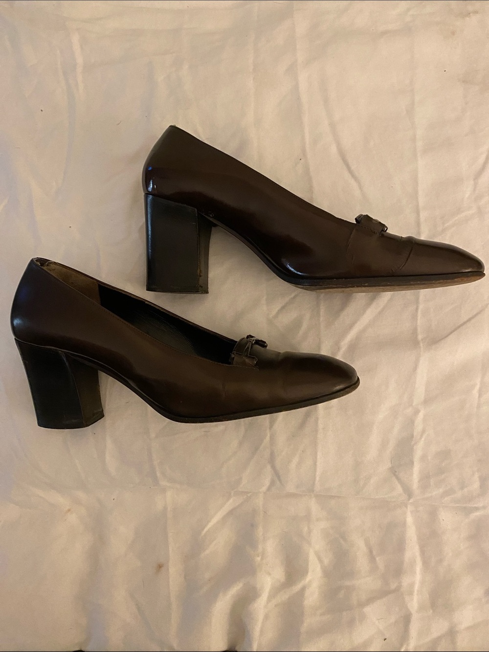 Gucci Brown Leather Horse Bit Low Heel Loafers Pumps Size 36 or 6